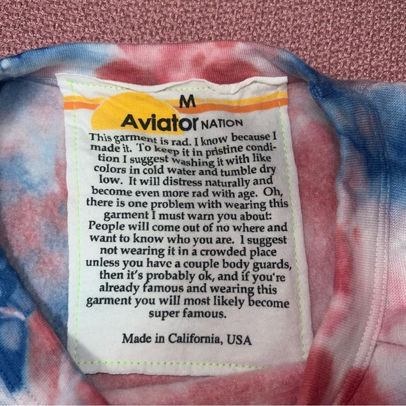 Aviator Nation Sweatshirt Tie Dye women’s size M - Picture 4 of 6
